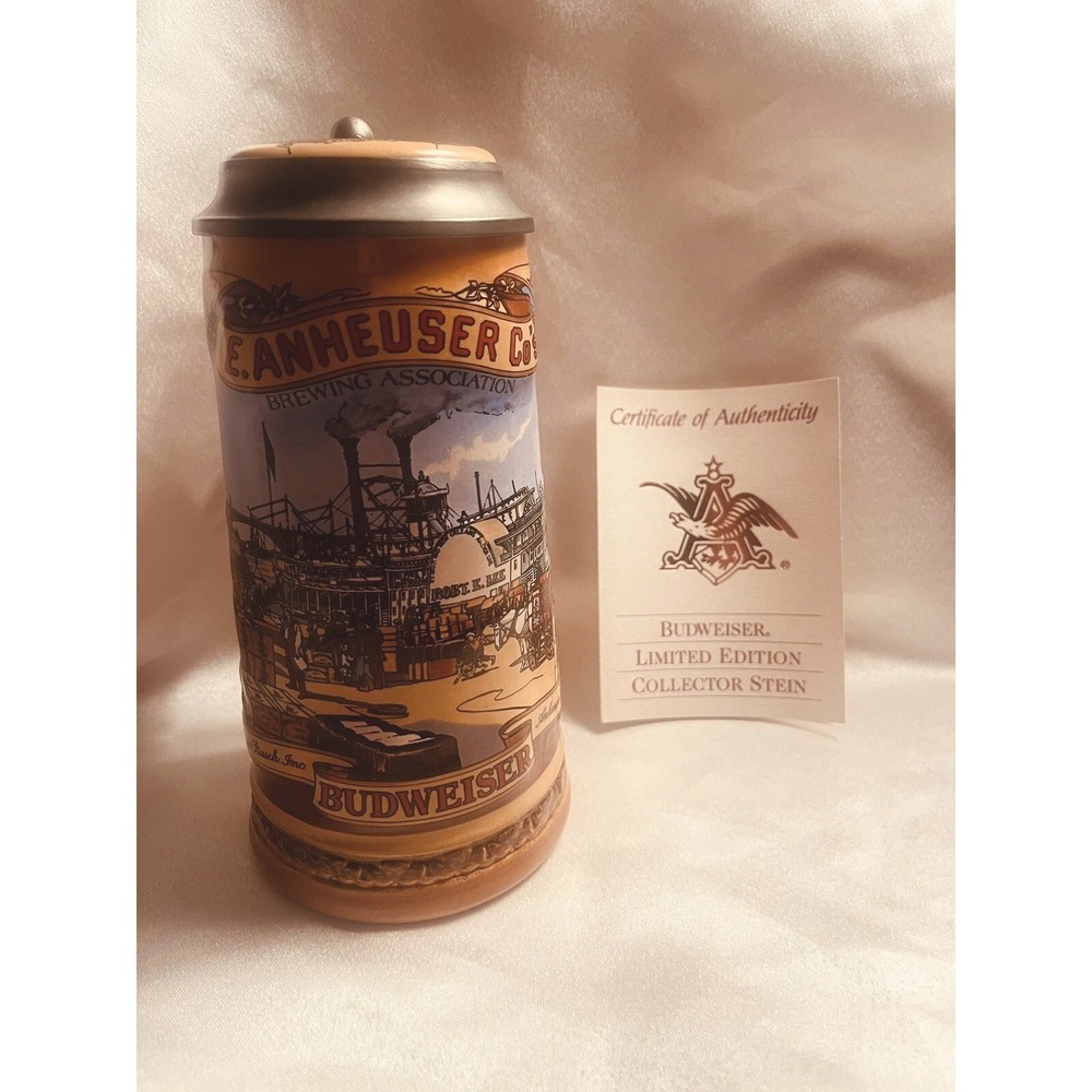 Authentic Vintage Gerz Made In Germany Anheuser-Busch St. Louis Riverfront Stein